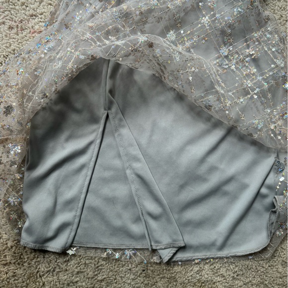 Lucy in the Sky Sequined Silver A-Line Dress - Picture 2 of 8